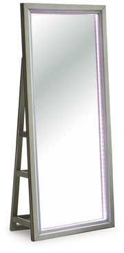 Evesen Champagne Floor Standing Mirror/Storage - A8010380