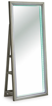 Evesen Champagne Floor Standing Mirror/Storage - A8010380