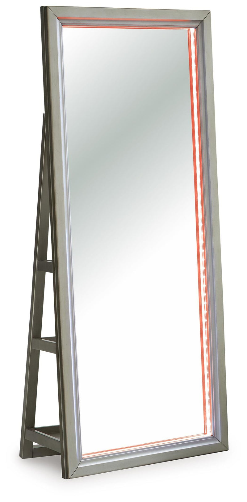 Evesen Champagne Floor Standing Mirror/Storage - A8010380