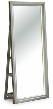 Evesen Champagne Floor Standing Mirror/Storage - A8010380
