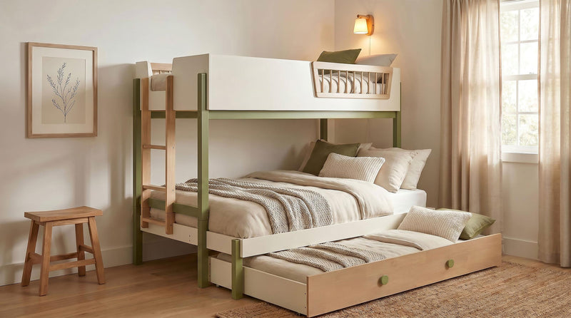 Evren Twin-over-Full Bunk Bed with Trundle and Ladder Tri-Tone - 460621-SET