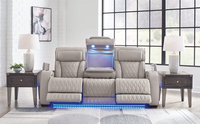 [EXCLUSIVE] Boyington Sofa, Loveseat and Recliner in Gray - DMV FurniturePower Reclining Living Room Set