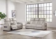 [EXCLUSIVE] Boyington Sofa, Loveseat and Recliner in Gray - DMV FurniturePower Reclining Living Room Set