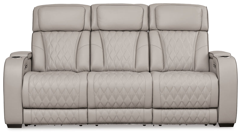 [EXCLUSIVE] Boyington Sofa, Loveseat and Recliner in Gray - DMV FurniturePower Reclining Living Room Set