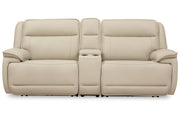 [EXCLUSIVE] Double Deal Almond 2 - Piece Power Reclining Loveseat Sectional with Console - DMV FurniturePower Reclining Loveseat