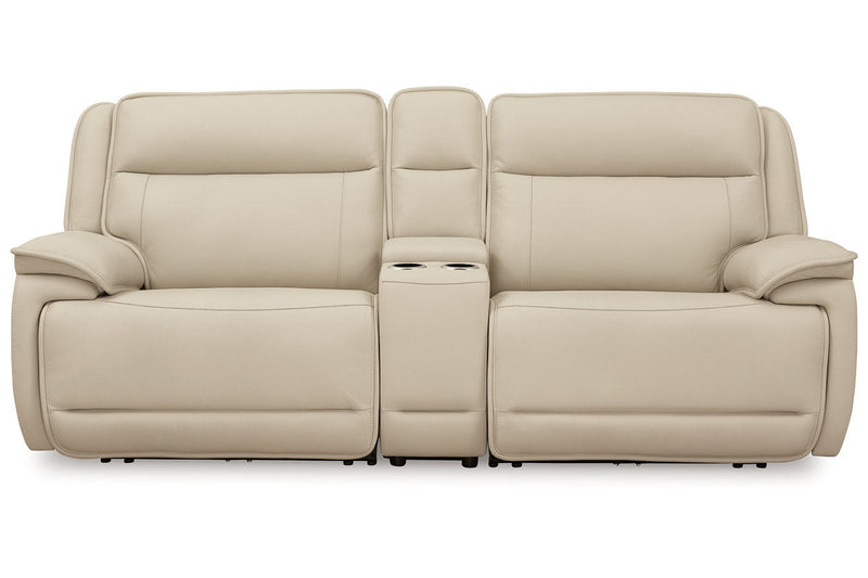 [EXCLUSIVE] Double Deal Almond 2 - Piece Power Reclining Loveseat Sectional with Console - DMV FurniturePower Reclining Loveseat
