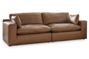 [EXCLUSIVE] Emilia Caramel Leather 2 - Piece Loveseat - DMV FurnitureLoveseat