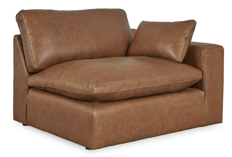 [EXCLUSIVE] Emilia Caramel Leather 3 - Piece Modular Sectional with Ottoman - DMV FurnitureSectional