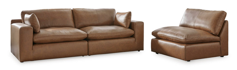 [EXCLUSIVE] Emilia Caramel Leather 3 - Piece Sofa - DMV FurnitureSectional