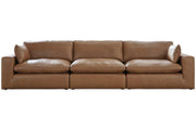 [EXCLUSIVE] Emilia Caramel Leather 3 - Piece Sofa - DMV FurnitureSectional