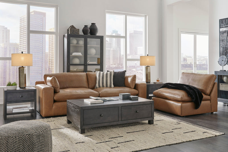 [EXCLUSIVE] Emilia Caramel Leather 3 - Piece Sofa - DMV FurnitureSectional