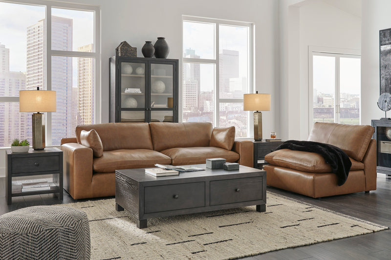 [EXCLUSIVE] Emilia Caramel Leather 3 - Piece Sofa - DMV FurnitureSectional