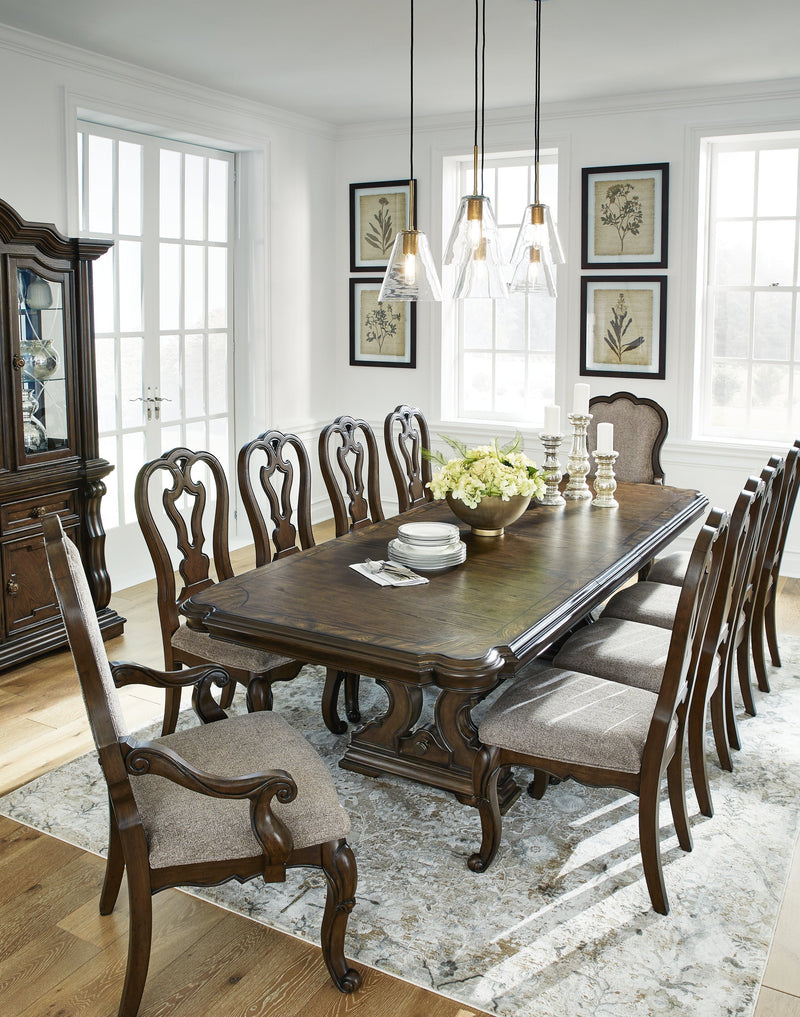 [EXCLUSIVE] Maylee Dark Brown Dining Table and 10 Chairs - DMV FurnitureDining Room Set