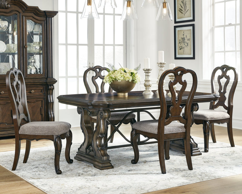 [EXCLUSIVE] Maylee Dark Brown Dining Table and 4 Chairs - DMV FurnitureDining Room Set