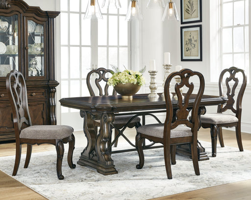 [EXCLUSIVE] Maylee Dark Brown Dining Table and 4 Chairs - DMV FurnitureDining Room Set