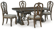 [EXCLUSIVE] Maylee Dark Brown Dining Table and 4 Chairs - DMV FurnitureDining Room Set