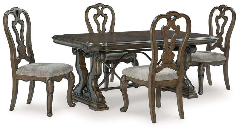 [EXCLUSIVE] Maylee Dark Brown Dining Table and 4 Chairs - DMV FurnitureDining Room Set