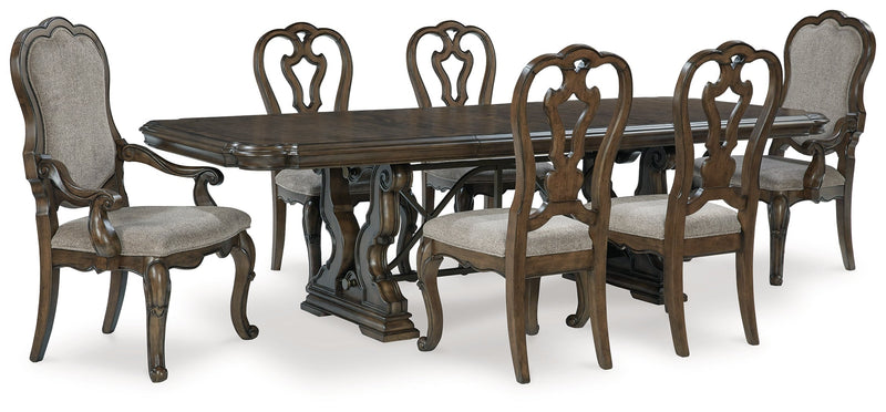 [EXCLUSIVE] Maylee Dark Brown Dining Table and 6 Chairs - DMV FurnitureDining Room Set