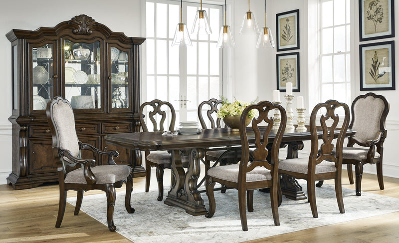 [EXCLUSIVE] Maylee Dark Brown Dining Table and 6 Chairs - DMV FurnitureDining Room Set