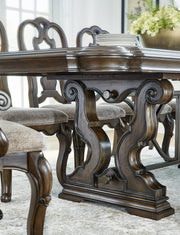 [EXCLUSIVE] Maylee Dark Brown Dining Table and 8 Chairs - DMV FurnitureDining Room Set