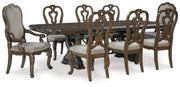 [EXCLUSIVE] Maylee Dark Brown Dining Table and 8 Chairs - DMV FurnitureDining Room Set
