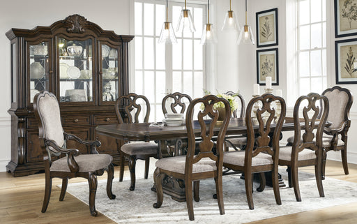 [EXCLUSIVE] Maylee Dark Brown Dining Table and 8 Chairs - DMV FurnitureDining Room Set