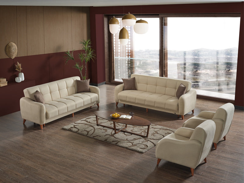 Fabia Convertible Loveseat in Cream - 200-ELIF-FAB-A413-2