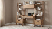 Fabian 4-piece Computer Desk and Bookshelf Set Distressed Light Brown - 802041-SET