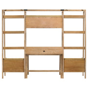 Fabian 4-piece Computer Desk and Bookshelf Set Distressed Light Brown - 802041-SET