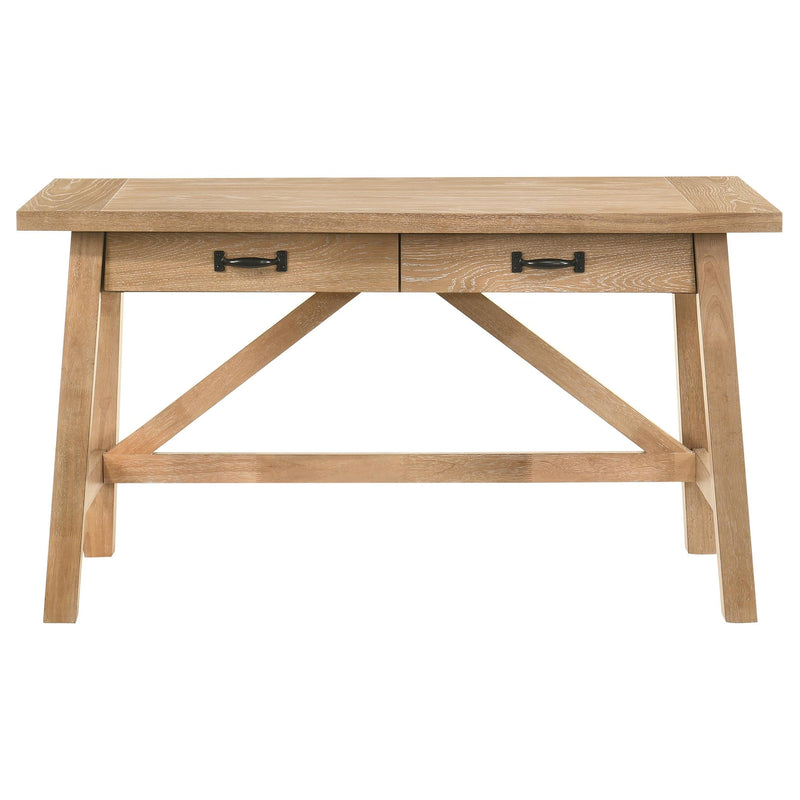 Fabian 54-inch 2-drawer Computer Writing Desk Distressed Light Brown - 801605