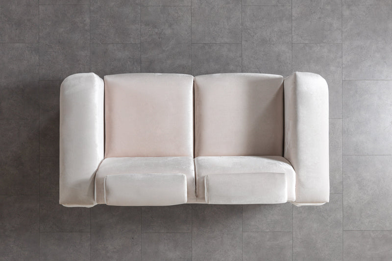 Fabiana Ivory Velvet Loveseat - FABIANAIV-L