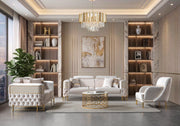 Fabiana Ivory Velvet Loveseat - FABIANAIV-L