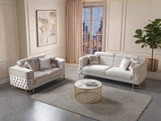 Fabiana Ivory Velvet Loveseat - FABIANAIV-L