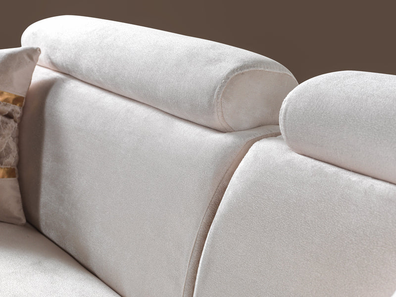 Fabiana Ivory Velvet Sofa - FABIANAIV-S