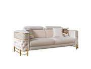 Fabiana Ivory Velvet Sofa & Loveseat - FABIANAIV-SL