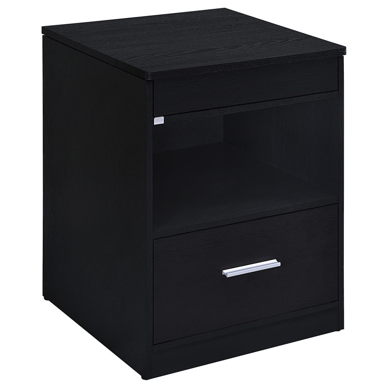 Fabre 1-drawer Extendable Top Nightstand Bedside Table Black Ash - 305792BLK