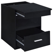 Fabre 1-drawer Extendable Top Nightstand Bedside Table Black Ash - 305792BLK