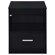 Fabre 1-drawer Extendable Top Nightstand Bedside Table Black Ash - 305792BLK