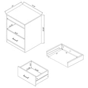 Fabre 1-drawer Extendable Top Nightstand Bedside Table White High Gloss - 305792WHT