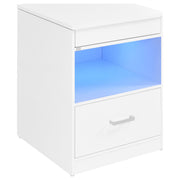 Fabre 1-drawer Extendable Top Nightstand Bedside Table White High Gloss - 305792WHT