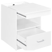Fabre 1-drawer Extendable Top Nightstand Bedside Table White High Gloss - 305792WHT