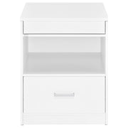 Fabre 1-drawer Extendable Top Nightstand Bedside Table White High Gloss - 305792WHT