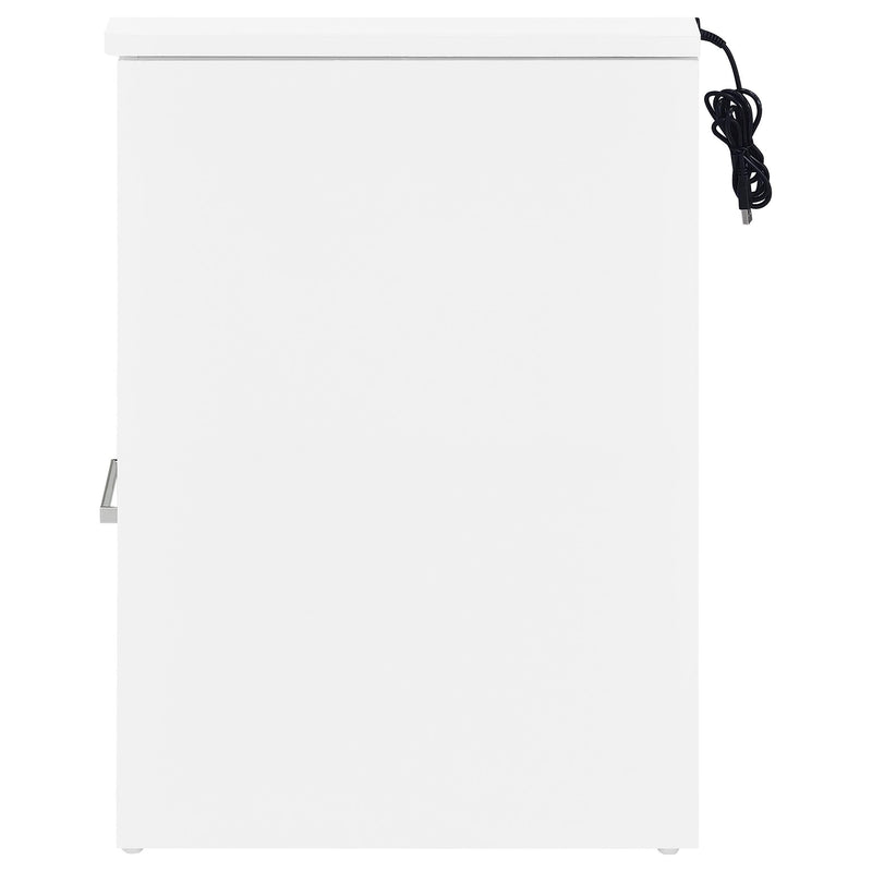 Fabre 1-drawer Extendable Top Nightstand Bedside Table White High Gloss - 305792WHT