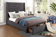 Fairborn Gray King Platform Bed with Storage Footboard - 5877KGY-1EKDW - DMV Furniture