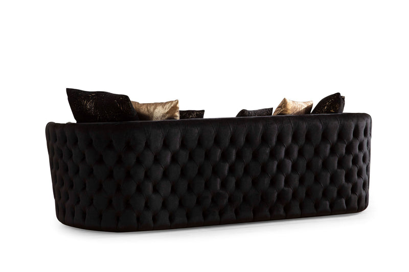 Fanci Black Velvet Living Room Set