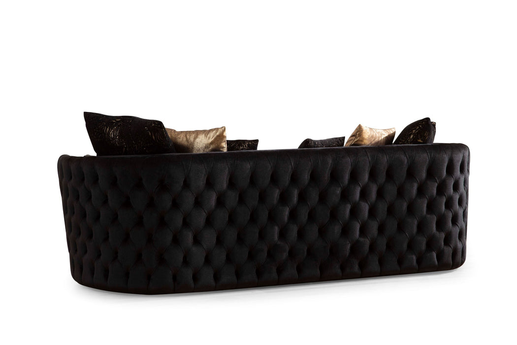 Fanci Black Velvet Living Room Set