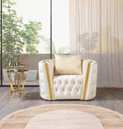Fanci Ivory Velvet Chair - FANCIIVORY-CHAIR