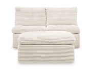 Fannin Ivory Armless Chair with Ottoman - PC8430431