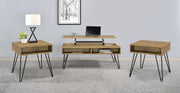 Fanning 3-piece Lift Top Coffee and End Table Set Golden Oak - 723368-S3