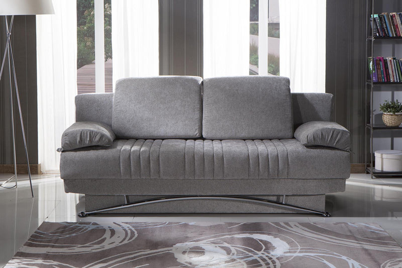 Fantasy 3 Seat Sleeper (Valencia Grey Plain Fabric) 1 Piece - DMV FurnitureSleeper Sofa